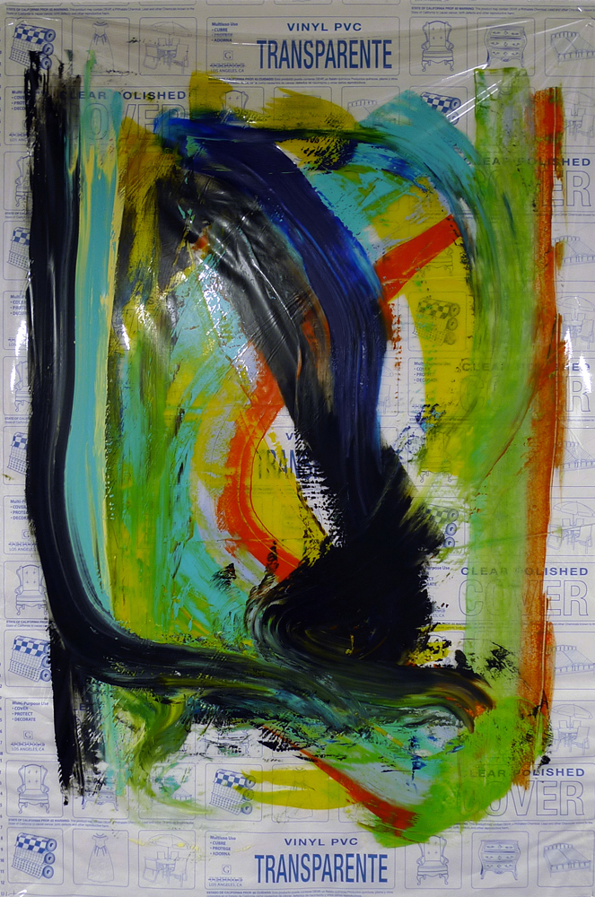 Untitled, 2015, acrylic on vinyl and paper, cm 183x117