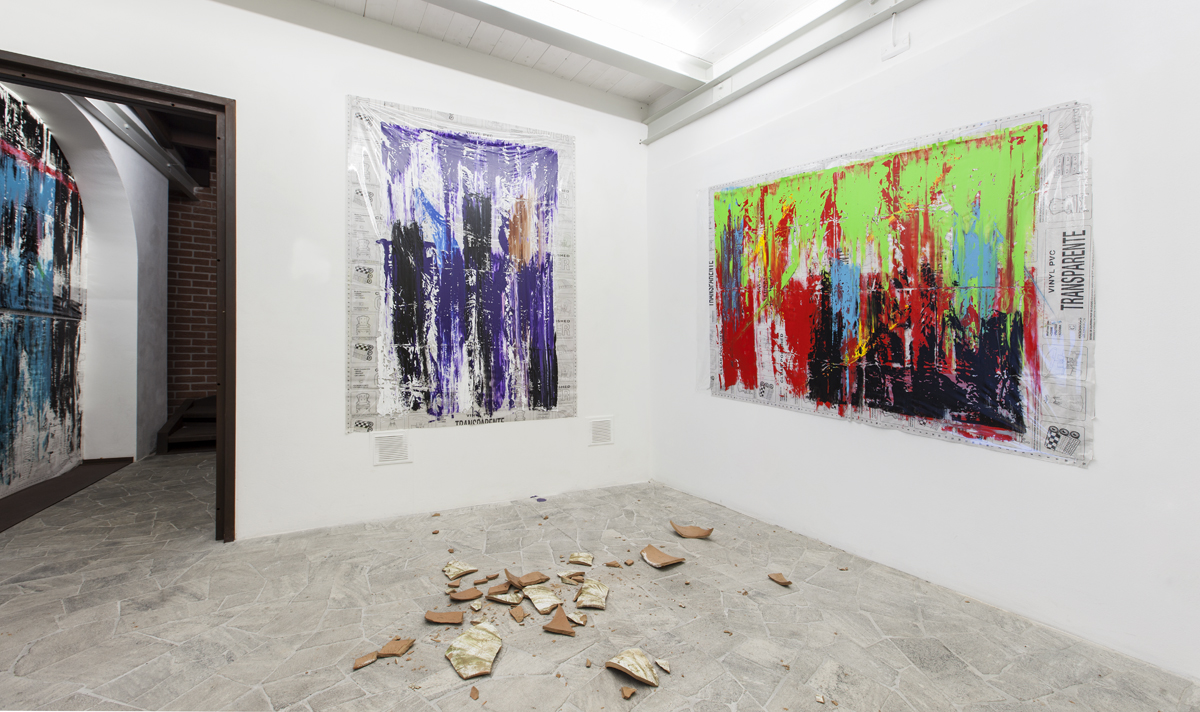 Through painting, 2015, exhibition view at Fondazione Rivolidue, Milano