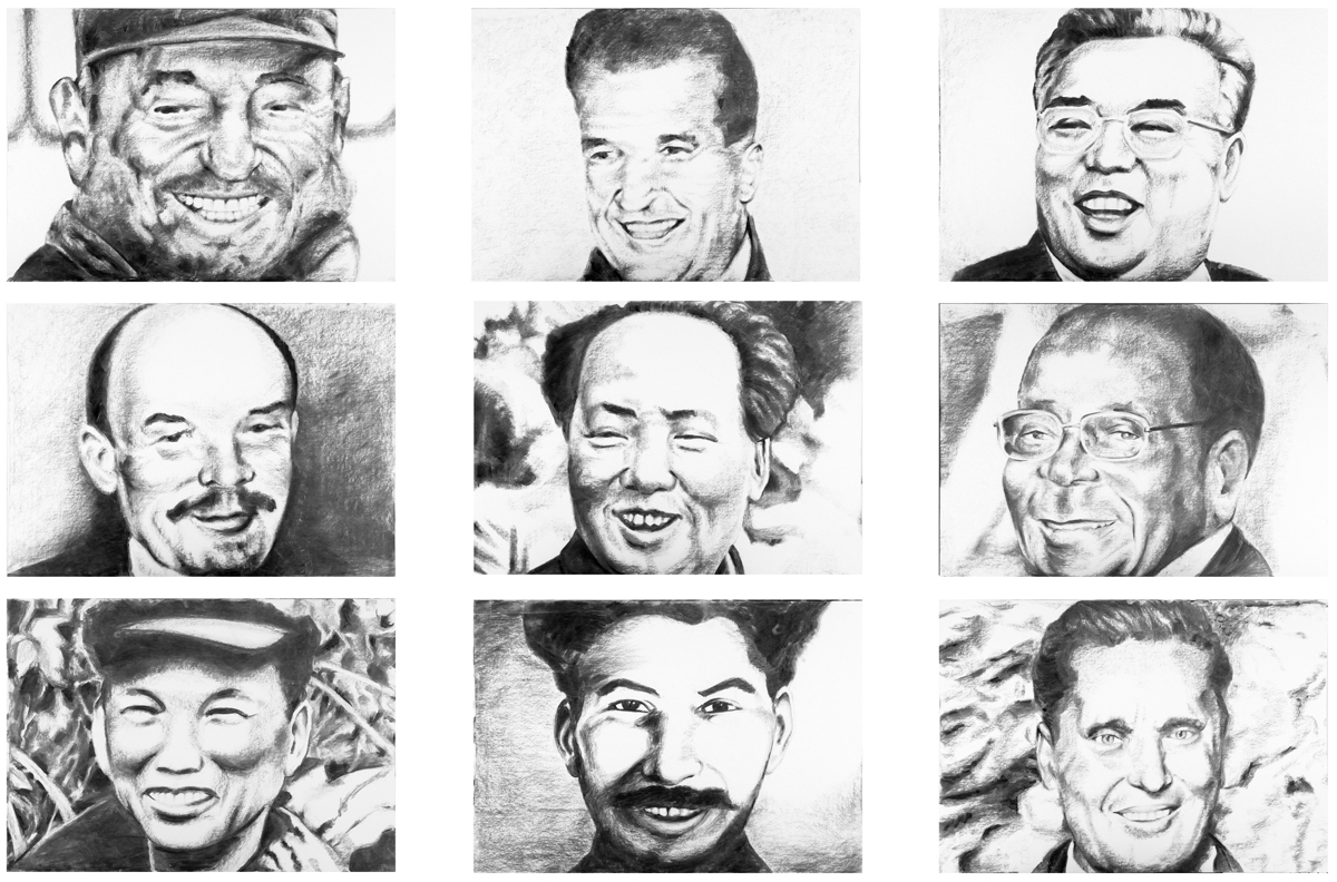 Communist's laugh, 2007, charcoal on paper, cm 210 x 300 – cm 165 x 261