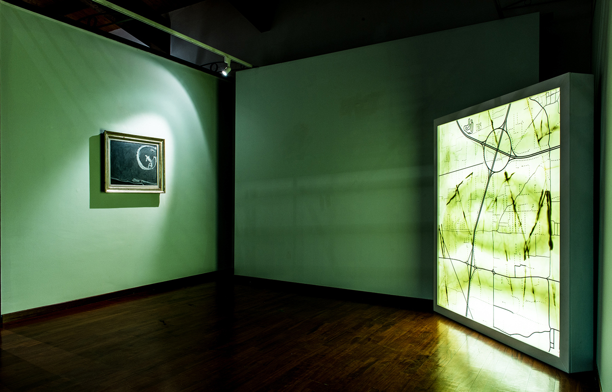 Geografia economica 011, 2014, exhibition view at Galleria d'Arte Contemporanea "Osvaldo Licini", Ascoli Piceno, Italy - photo Pierluigi Giorgi