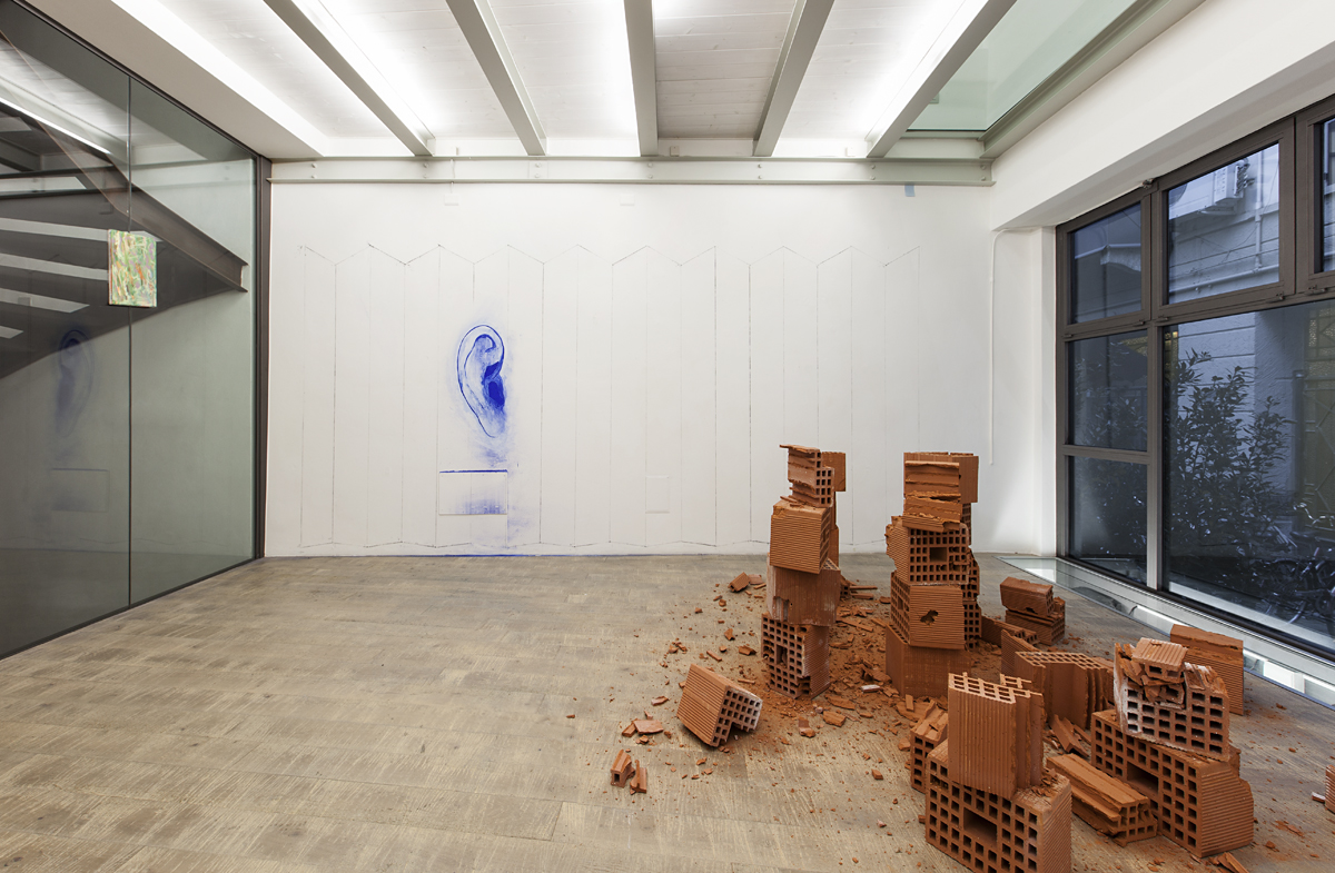 Through painting, 2015, exhibition view with Marc Breslin at Fondazione Rivolidue, Milano 
