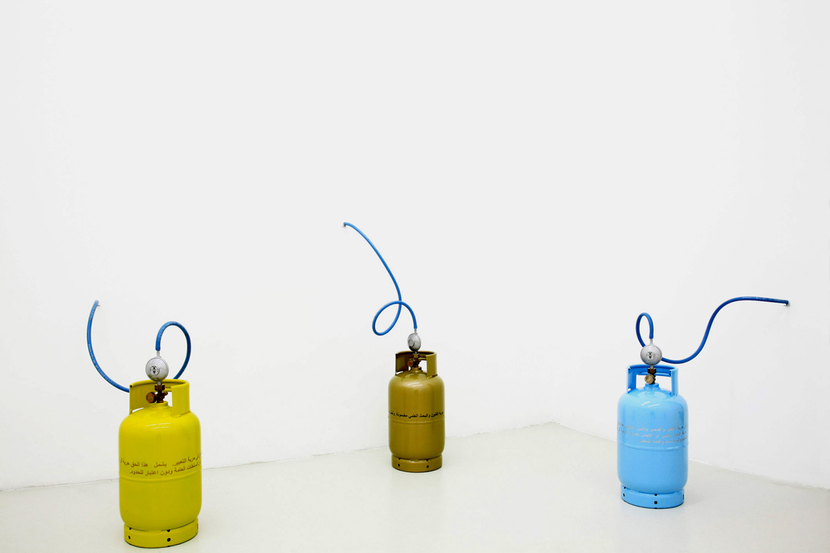 Energy, 2006, gas bottles, paint, cm 48 x Ø 20 each